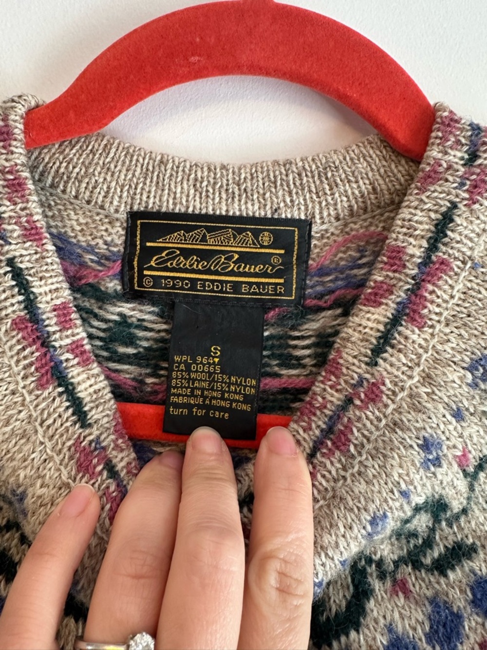 Eddie Bauer VINTAGE Cottage Core Wool Blend Cardigan Sweater -  floral design - Picture 2 of 4